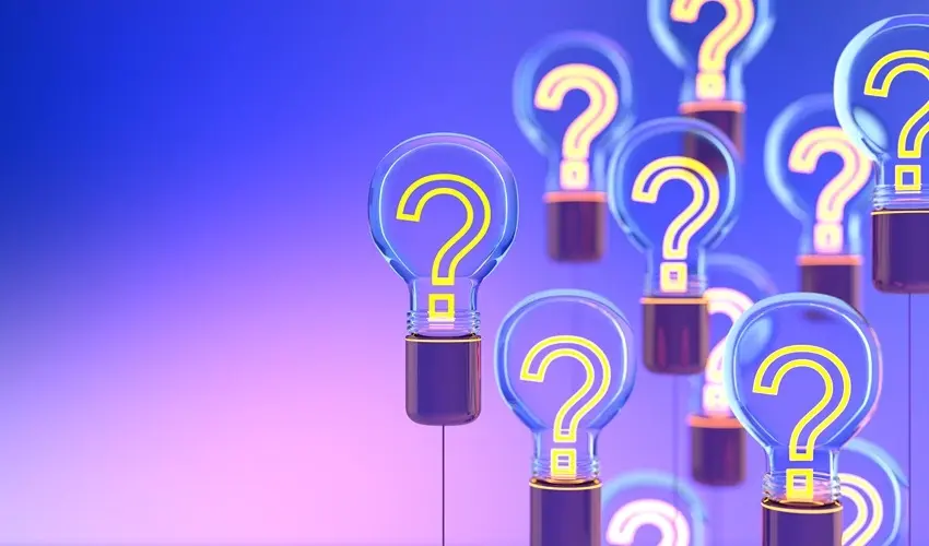 question marks in light bulbs