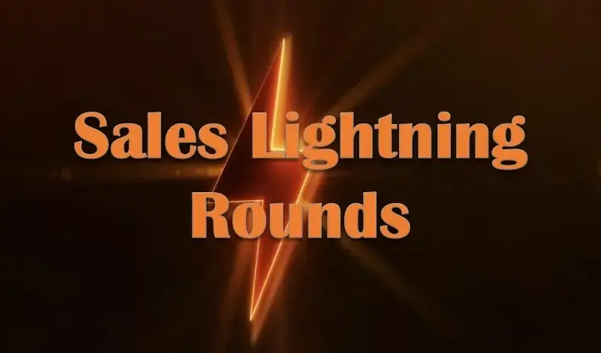 Lightning bold with text reading sales lightning rounds