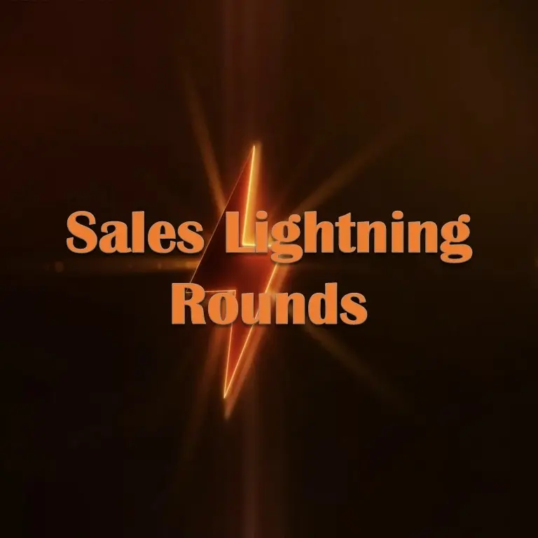 Lightning bolt with Sales Lightning Round text