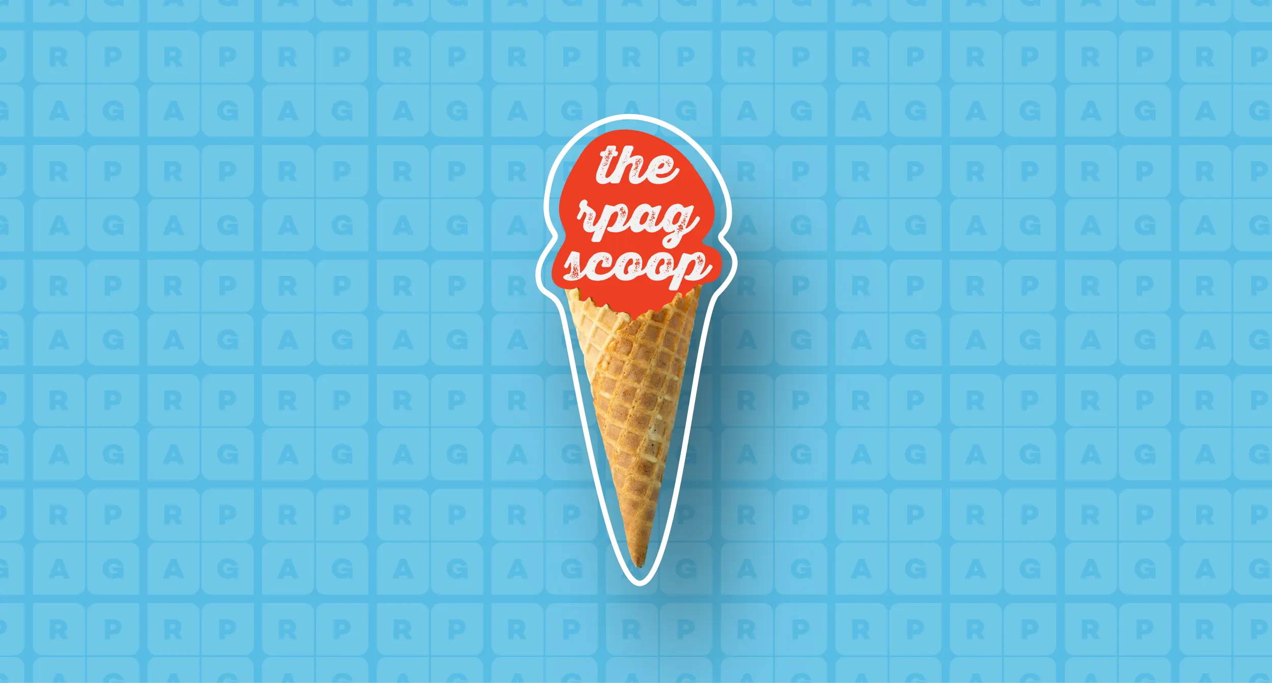 the RPAG Scoop written inside an ice cream cone with a blue 