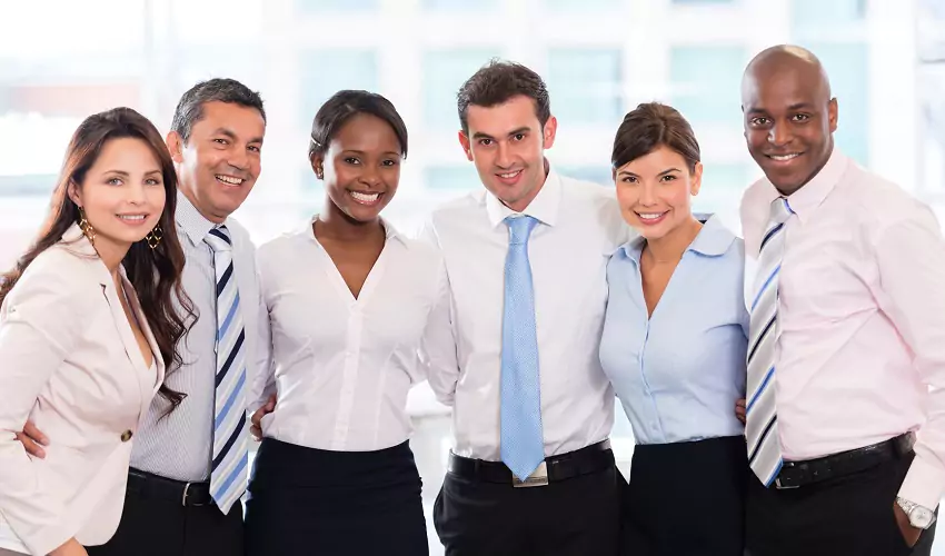 Group of business people smiling