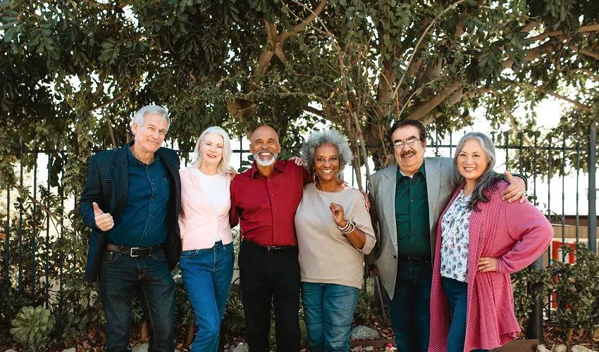 Group of diverse older people