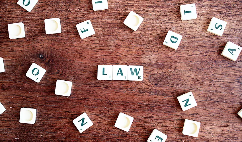 Law scrabble pieces