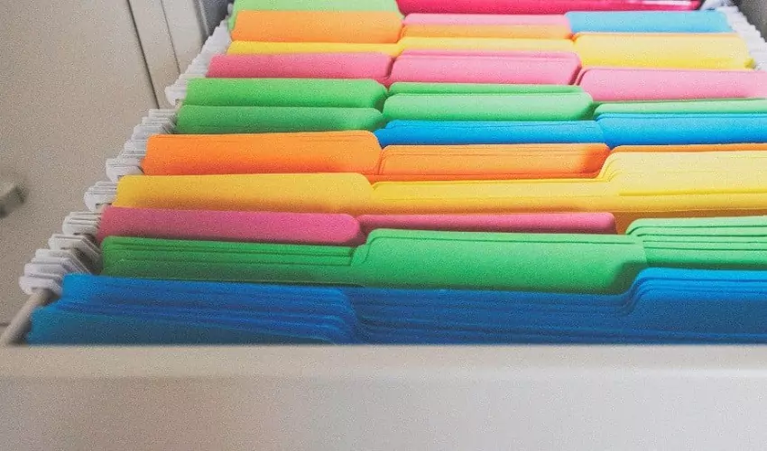 Multicolor file drawer